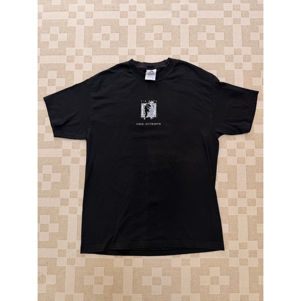 Vintage Big Easy New Orleans Jazz Bass T-Shirt Mens Large Black Short Sleeve